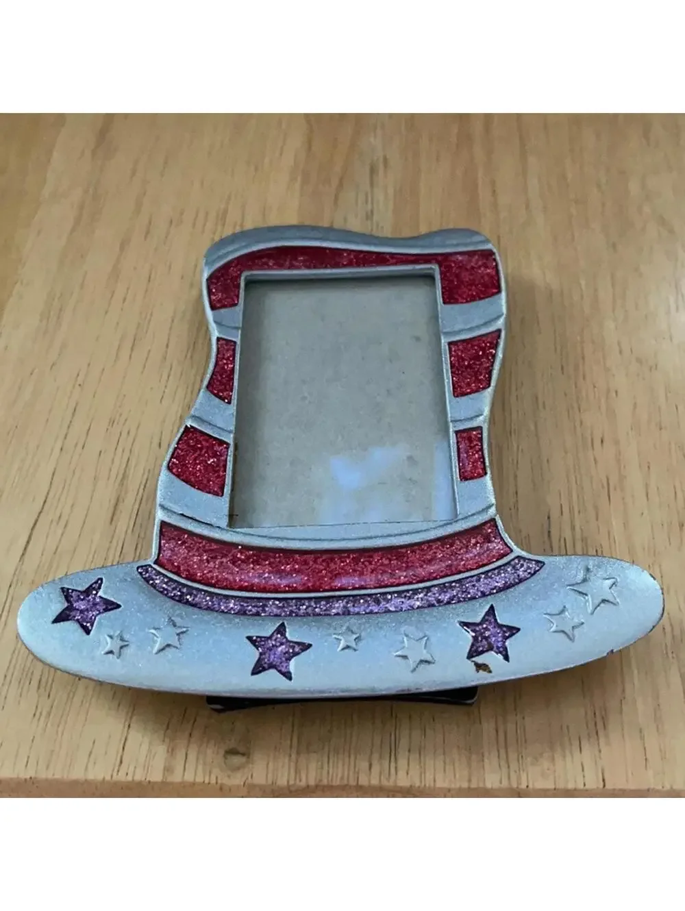 Dr. Seuss style Silver stripes & stars hat frame NWOT